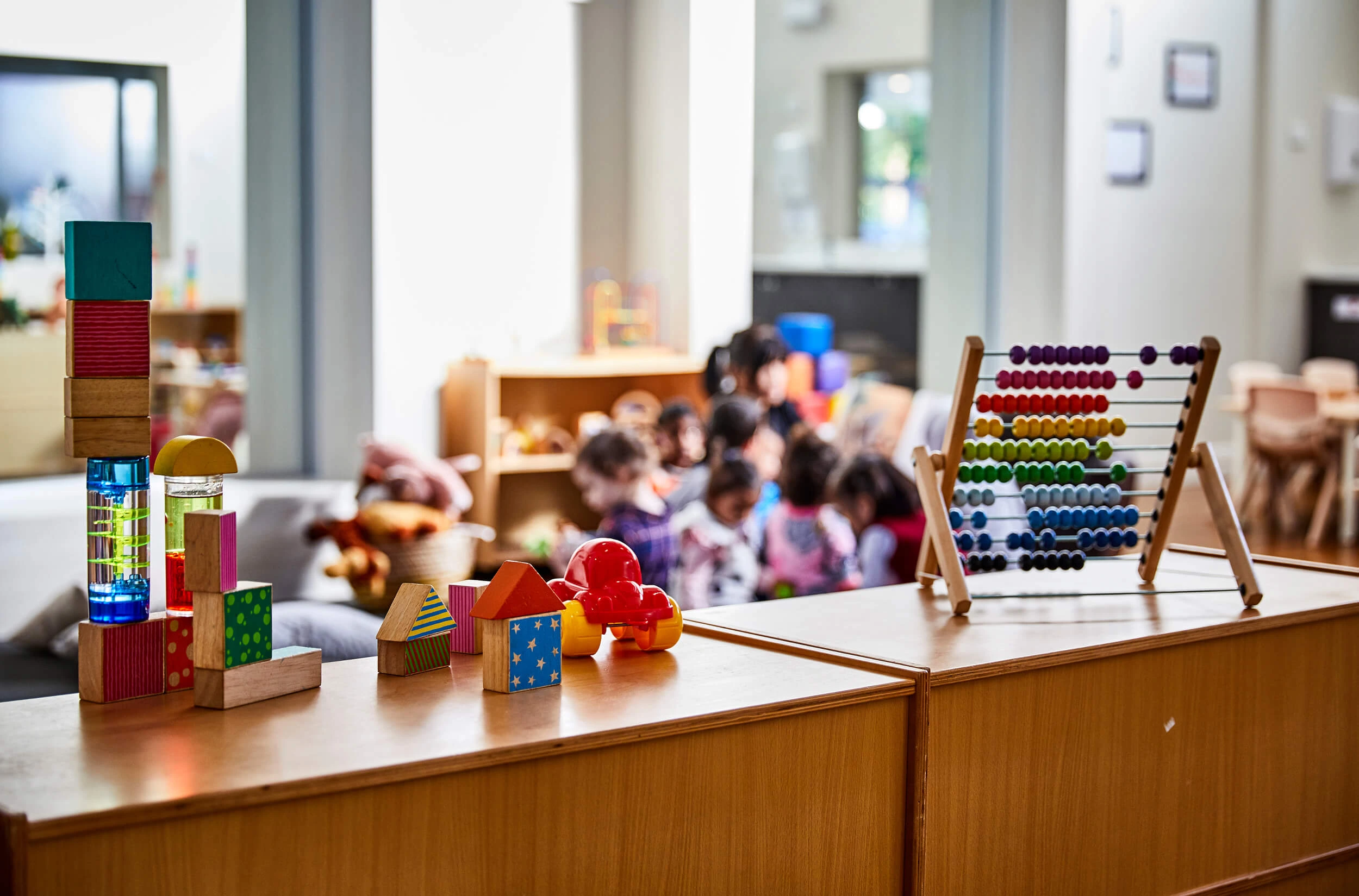 Inside classroom at a school